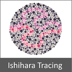 Logo-Ishihara tracing color blind test