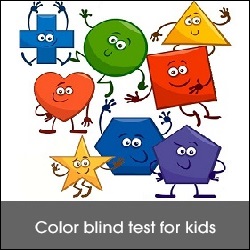 Logo-Color blind test for kids with basic shapes